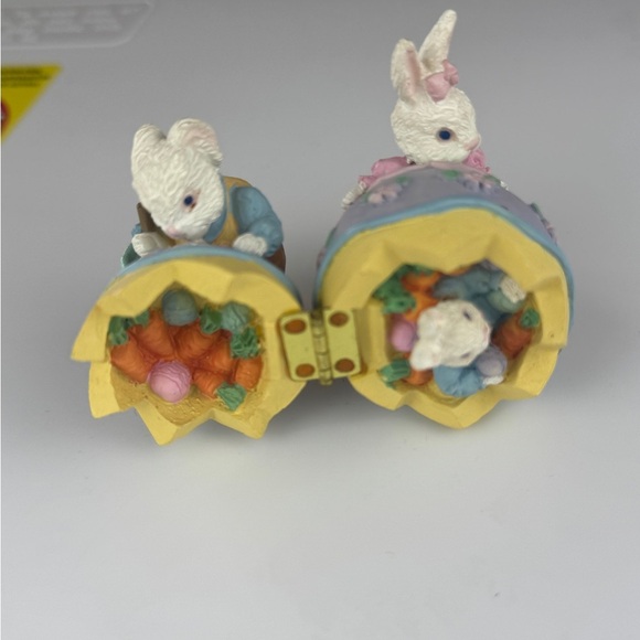 Pastel Easter Bunny Figurine with Egg miniature - Picture 4 of 10